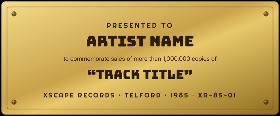 A brass gold disc plaque